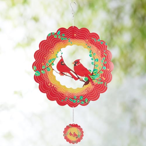 Cardinal Wind Spinners Metal Outdoor Sculpture for Outside Decoration