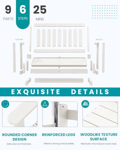 HDPE Outdoor Glider Bench Set of 4 (White / 4 Pack)