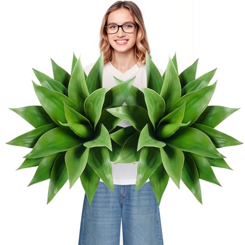 28 Inch Artificial Agave Plants Outdoor Set (Green*2 / 28 Inches)