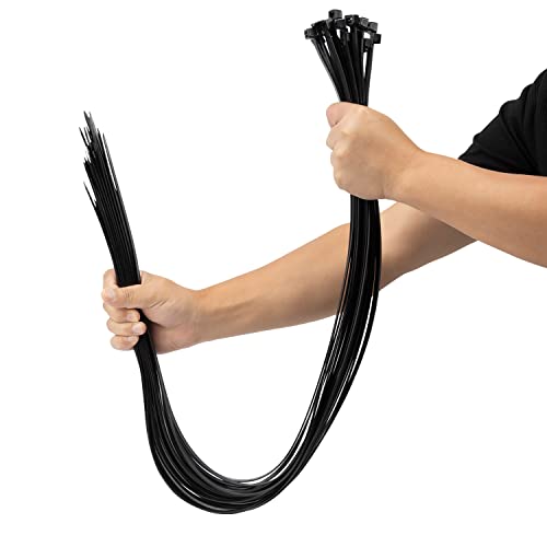 36 inch Black Long Zip Ties Heavy Duty 200 PCS (Black / 36 inch(200lb))