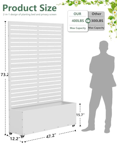Metal Planter Box with Trellis