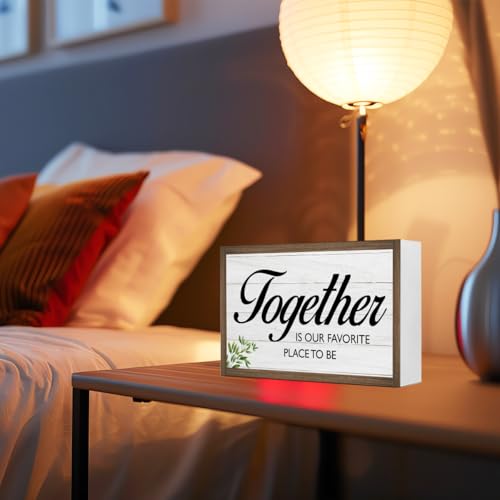 Together is Our Favorite Place Wooden Box Sign Desk Decor (Together is Our Favorite Place)