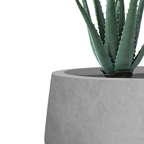 Set of 3 Pale Gray Concrete Curved Planters 21.6" 16.9" 12.5" Dia (Natural Concrete / 21.6",16.9",and 12.5" Dia)