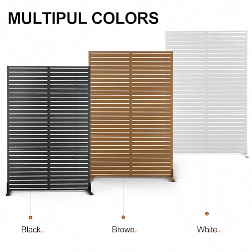 6FT Metal Outdoor Privacy Screen (71"H×47"W / White Louvered)