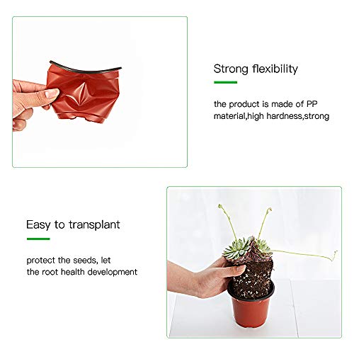 100 Pack 4 Inch Plastic Plant Nursery Pots Come with 100 Pcs Plant Labels (4 Inch)