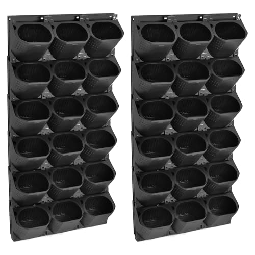 Vertical Wall Planter with 36 Pots (Black / 36 Pots)