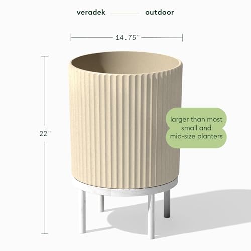 Demi Series Raised Planter (Sand/White / 16 inch - 2 Pack)