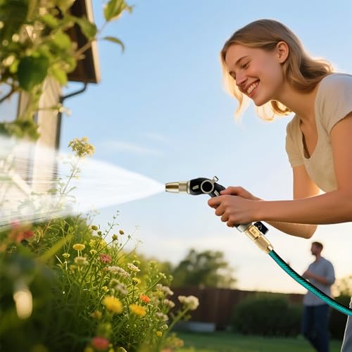 Garden Hose Nozzle (Bronze / 4 Watering Patterns)