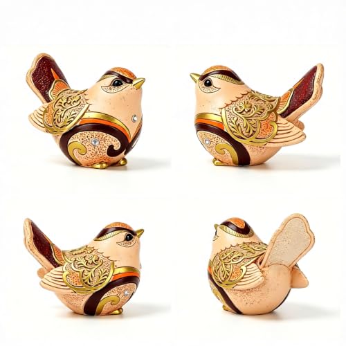 Bird Figurines for Home Decor Sparrow Gifts for Bird Lovers (Art Deco)