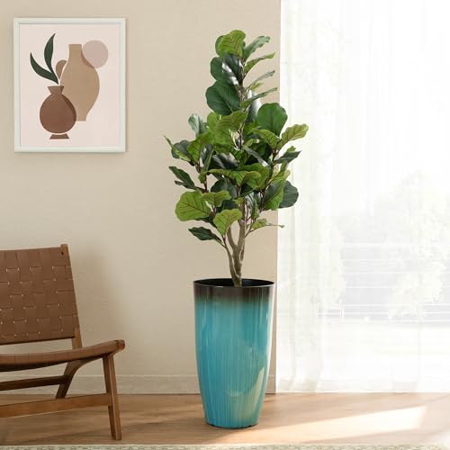 23.5" H Tall Outdoor Planter (23.5" H / Gradient Turquoise)