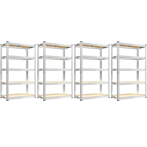 Storage Shelves 2020LBS Garage Shelving Heavy Duty Metal Shelving Adjustable 5 Tier Pantry Shelves for Garage Pantry Closet Kitchen Basement 28" W x 12" D x 59.8" H (28"W x 12"D x 59.8"H)