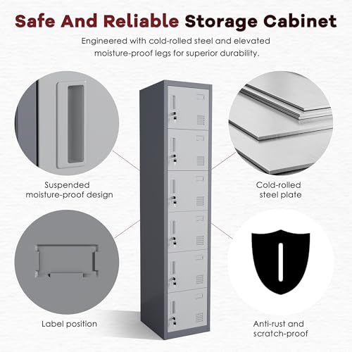 Employees Lockers (Grey / 6 Doors)
