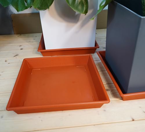 Square Plant Saucer 8 Inch 5 Pack (8"-5Pack / Red)