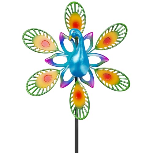 Metal Wind Spinners Outdoor (Peacock a)