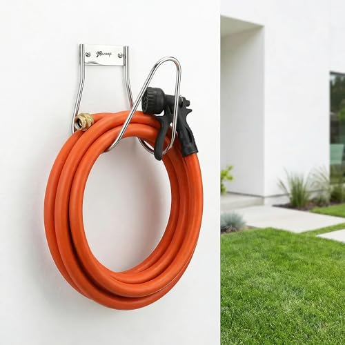 Garden Hose Holder Stainless Steel Small Wall Mount Garden Hose Hook (100 Feet)
