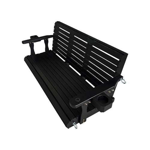 Wooden Porch Swing 3 (Iron Black / 5 FT Extra Large)