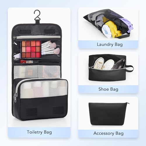 8 Set Compression Packing Cubes for Travel Essentials (Black)