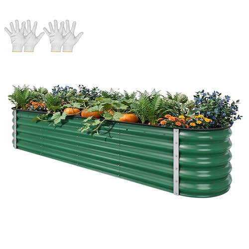 17" Tall 9 in 1 Large Raised Garden Bed Kit (Green / 8x2x1.5ft)