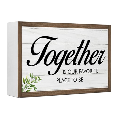 Together is Our Favorite Place Wooden Box Sign Desk Decor (Together is Our Favorite Place)