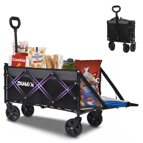 Foldable Wagon with Tailgate (Black Gray)