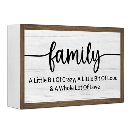 Family a Little Bit of Crazy Wooden Box Sign Desk Decor (Family a Little Bit of Crazy)