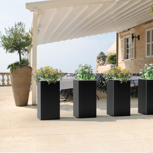 Metal Planter Box for Outdoor Plants 15" L x 15" W x 30" H 2 Pack (2 Count)