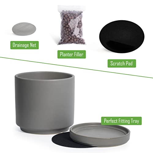 2 Pack Ceramic Pots with Saucers (2 Count)