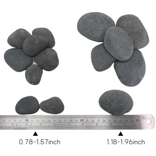 10LB Black Stones Pebbles River Rocks (0.8-1.5in / 10lb)