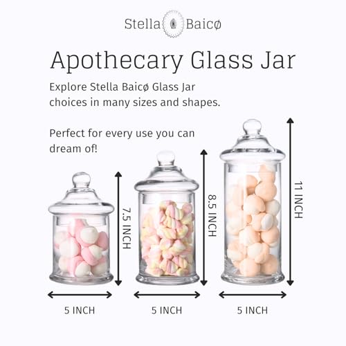Set of 3 Apothecary Jars Glass