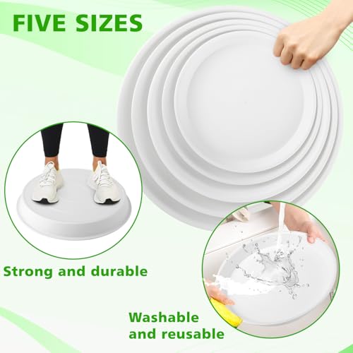 5 Size Round Stepping Stone Mold (8.7" 9.25" 10" 11.4" 12.6" / White)