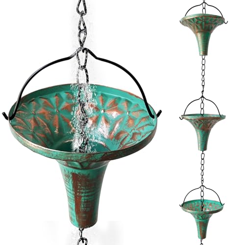 Patina Rain Chain for Gutters (Patina Funnel)