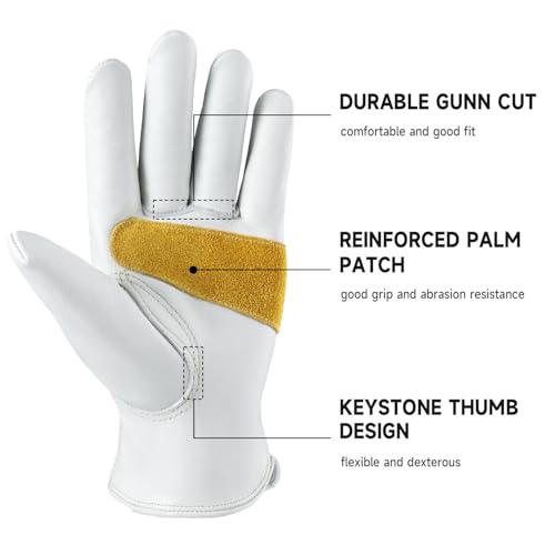 Leather Work Gloves for Men (Light Cyan(24 Pairs) / Medium)