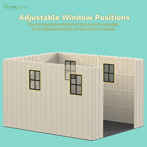 8x10FT Plastic Outdoor Storage Shed with Floor (Beige / 8x10)