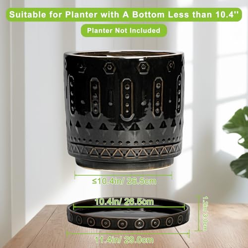 11.4 Inch Plant Pot Saucers (11.4 Inch / Black)