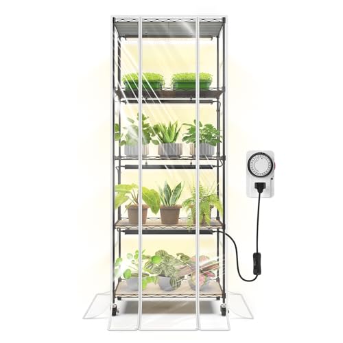 CX91Z Indoor Greenhouse with Grow Lights 5 (Yellow-CX91Z / 23.6x13.8x59IN w/ Tent)