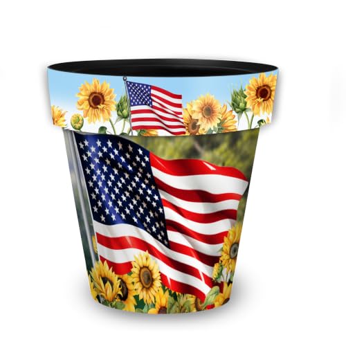 Summer Planter 11.75 x 11 x 11 American Sunflowers Medium (Usa Sunflowers / Medium)