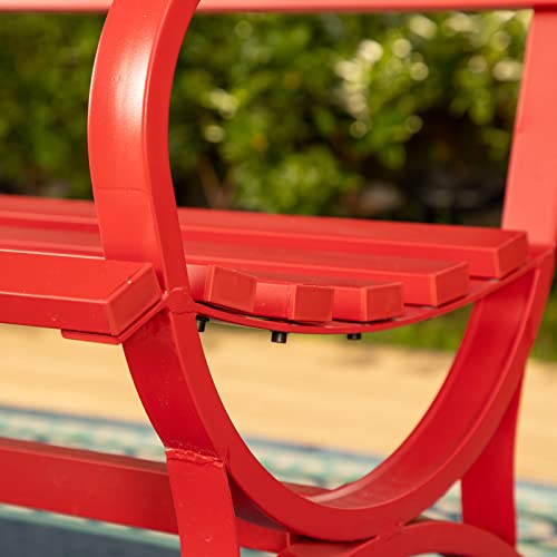 Outdoor Garden Bench (Red-slat)