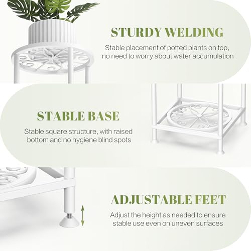 4 Tier Plant Stand Indoor Outdoor (White / 4 Tier)
