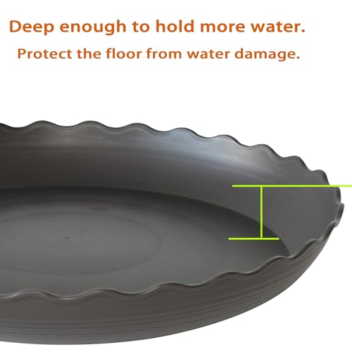 2 Pack of 16 inch Plant Saucer Plant Tray (16" (2 pack) / Brown)
