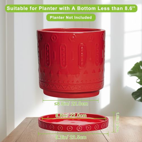 Plant Drip Trays 9.3 Inch (9.3" / Red)