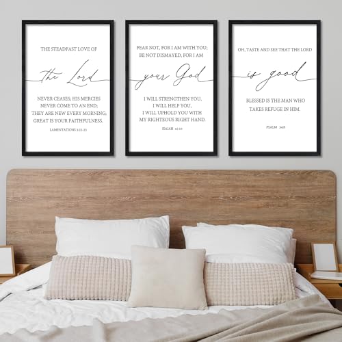Bible Verses Wall Decor The Lord Your God Is Good 16"X11" Black (16"L x 11"W / The Lord Your God Is Good (Black))
