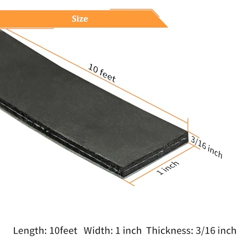 Adhesive Reinforced Solid Rubber Sheets (1" X 10' / .187" thick(Adhesive）)