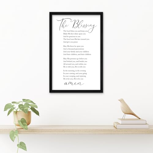 The Blessing Bible Verse Wall Art (16"L x 11"W / The Blessing (Black))