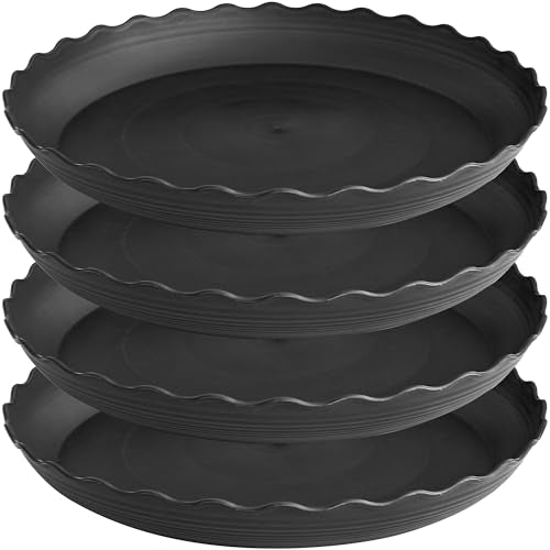 4 Pack of 18 inch Plant Saucer Plant Tray (18" (4 pack) / Black)