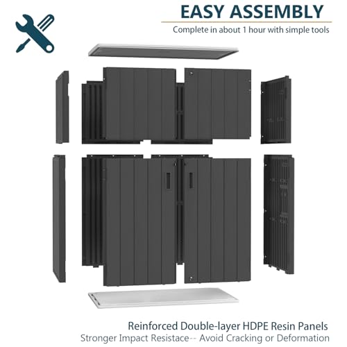 Outdoor Storage Shed 57 Cu.Ft (Black / 57 Cu.ft)