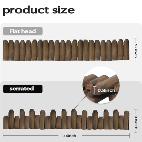 Wood Garden Edging (brown / 9.8x47in)