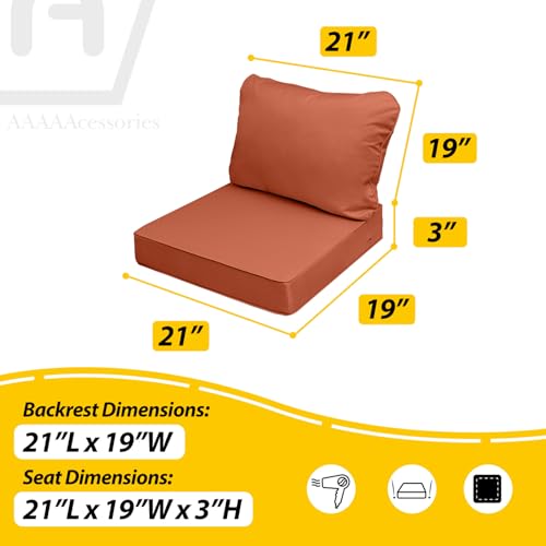Outdoor Chair Cushions (Rust / 21"x19"x3" / 21"x19")