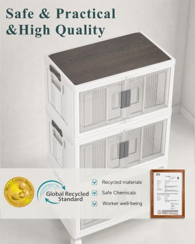 23QT Storage Bins with Lids for Closet (White / 23QT)