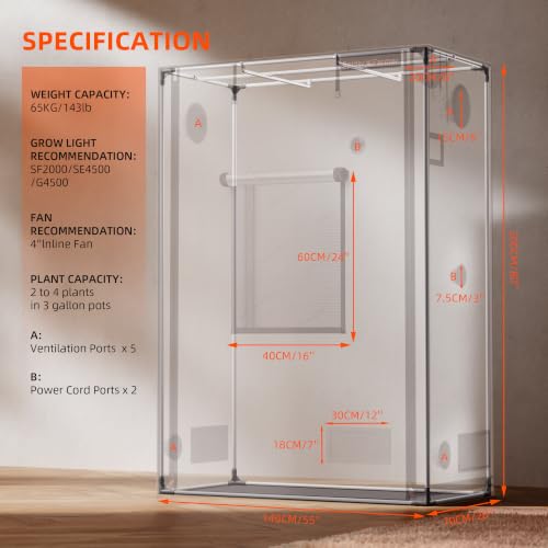 Pro Series 4.6x2.3x6.6 Grow Tent