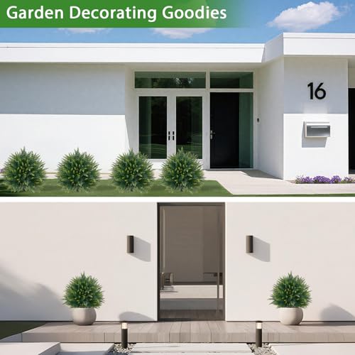 4PCS Artificial Cedar Topiary Ball Tree with Ground Spike (4pcs Cypress)